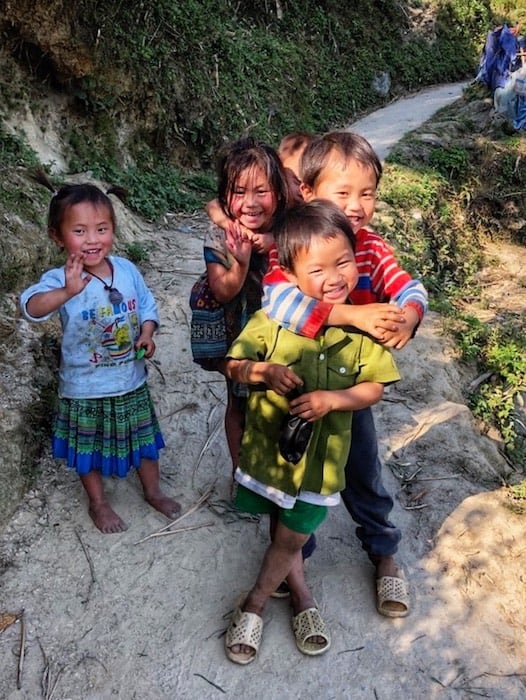 smiling local children from Sapa