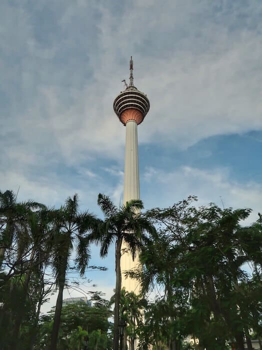 image showing the KL Tower and the trees in the foreground for good comparison 