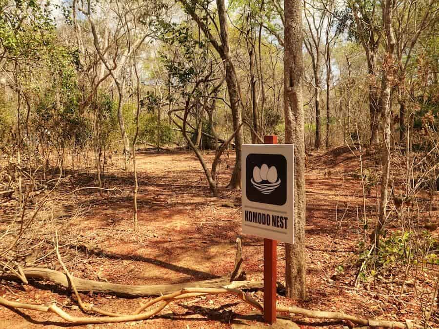 A sign saying 'Komodo Nest' on Komodo Island