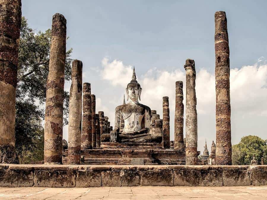 Image of a Buddha statue in Sukhothai, Thailand