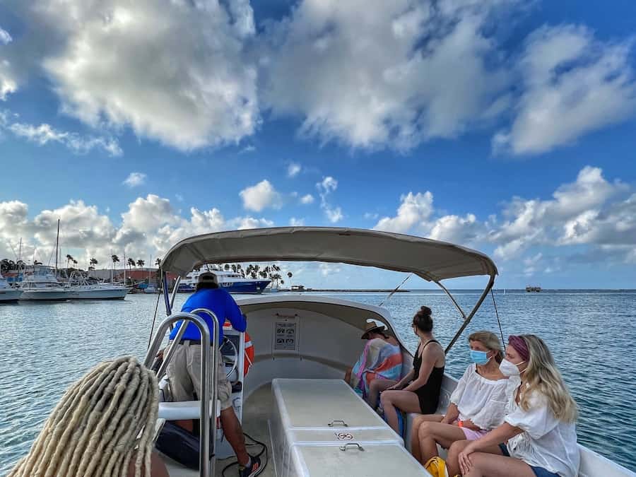 Image of a water taxi with tourists