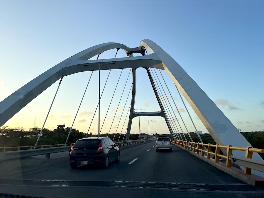 Image on the a road and bridge in archway Aruba