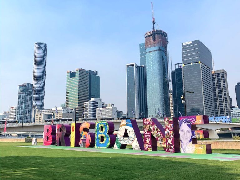 Image of Brisbane in winter, showing the Brisbane sign against the cityscape