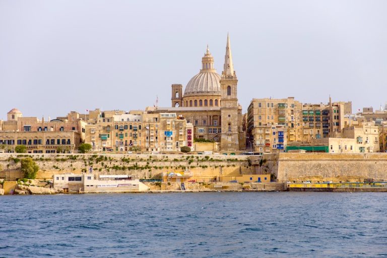 cover image for Is Malta Worth Visiting showing city of Valletta and a basilica on the waterfront