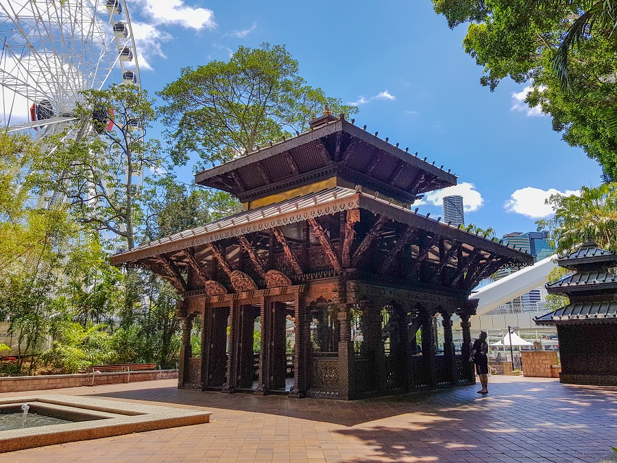 View of the Nepalese Peace Pagoda in Brisbane