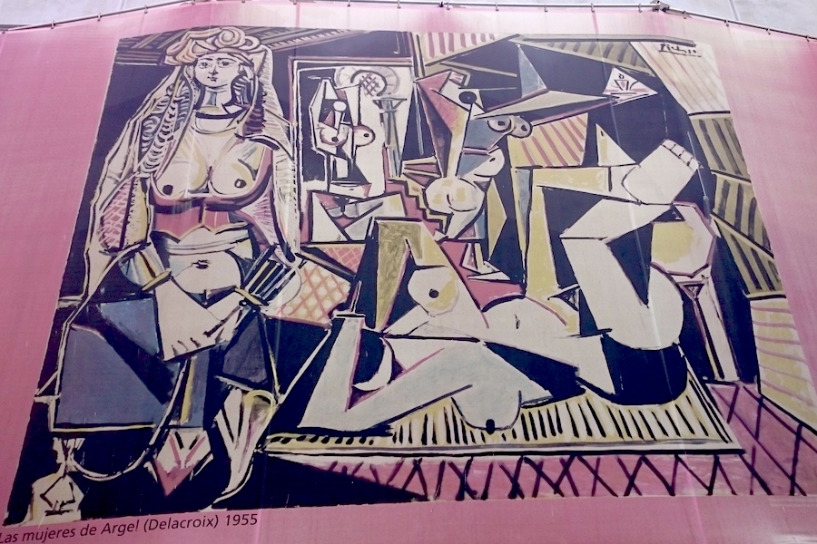 a poster for the Picasso Museum in Malaga showing cubist style paintings of women