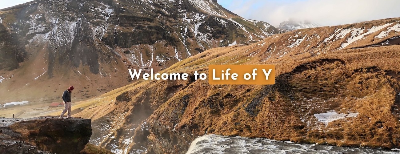Mountain landscape with hiker, homepage image for Life of Y