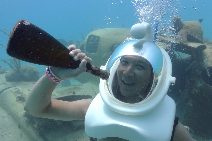 Underwater Sea Trek helmet experience at De Palm Island Aruba