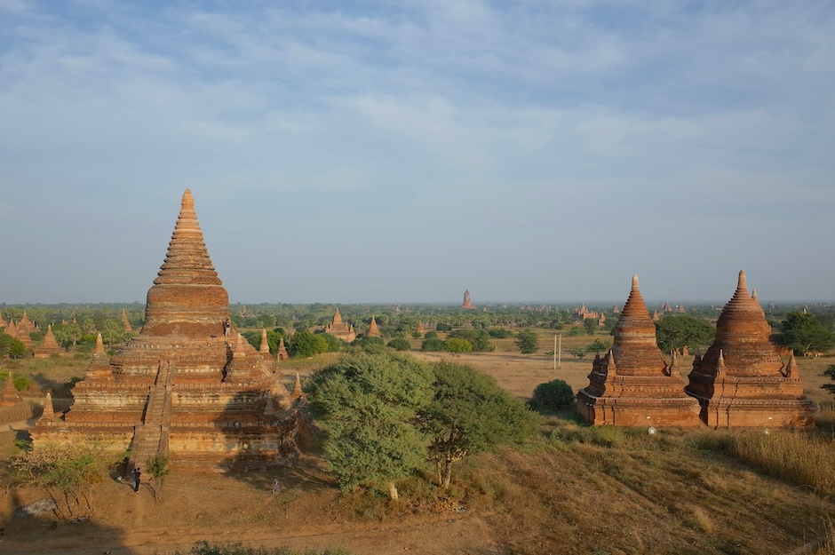 Bagan temples across the plain in Myanmar
