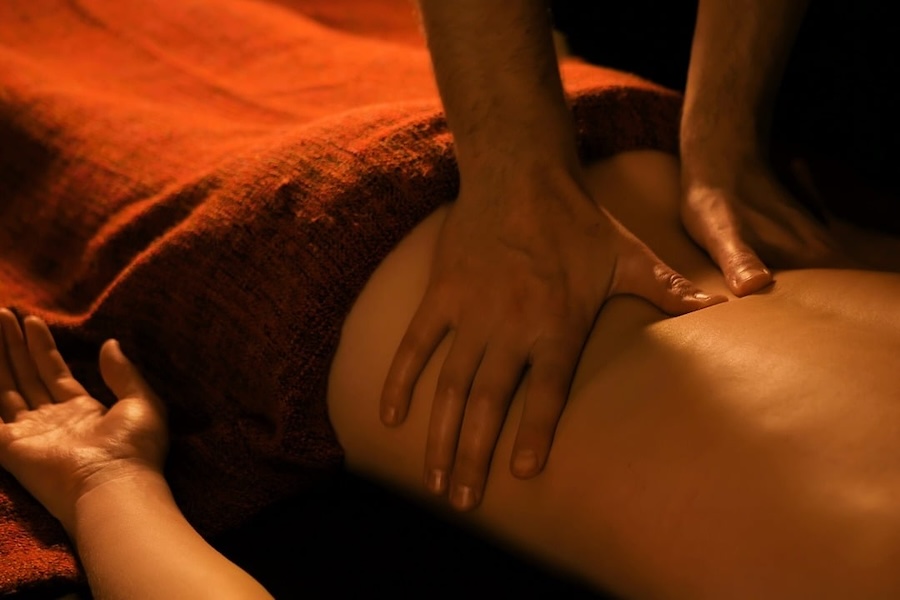 Traditional Thai massage being performed in Bangkok
