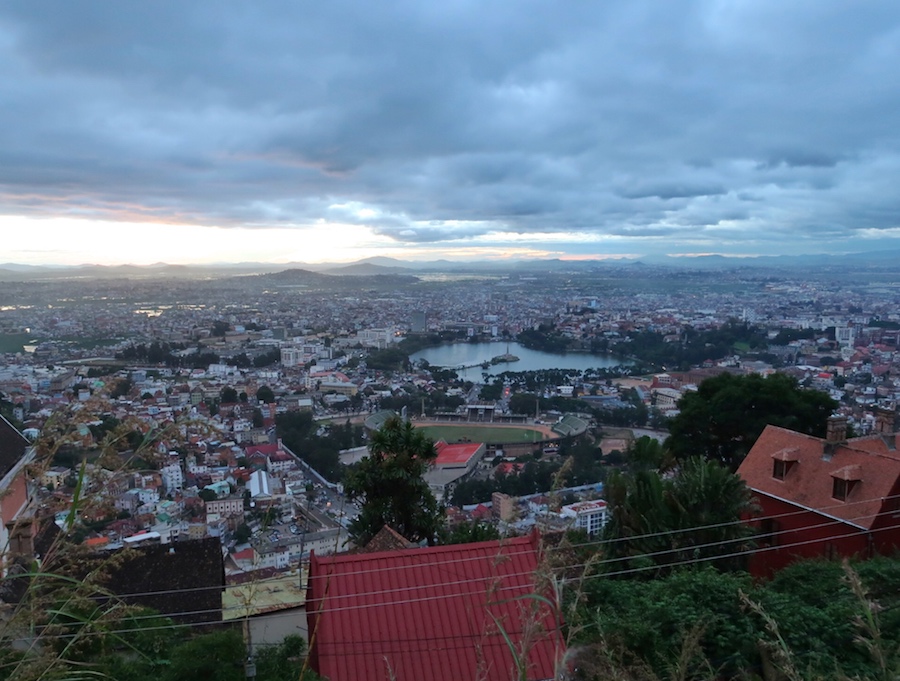 View across Antananarivo from the upper hills at sunset