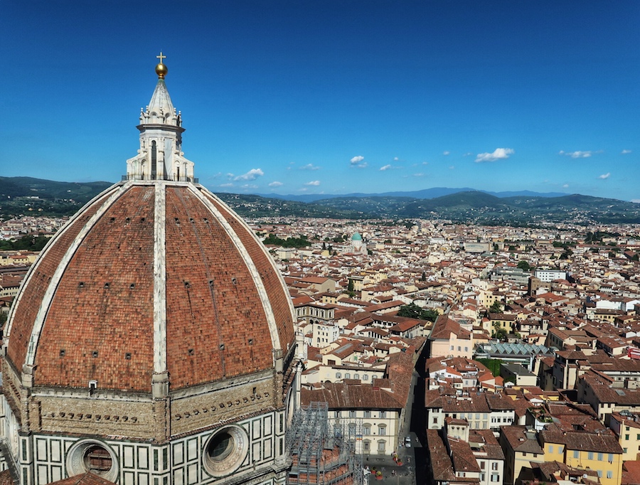 View over Florence from Giotto’s Bell Tower beside the Duomo